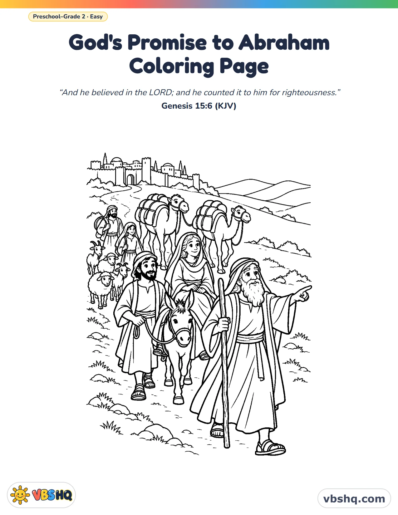Abraham and Sarah Coloring Pages (Free Printable)