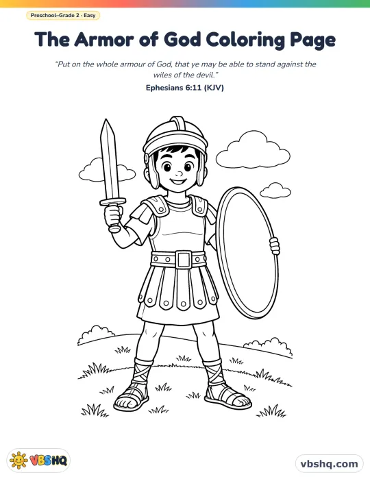 Armor of God Coloring Pages (Free Printable)