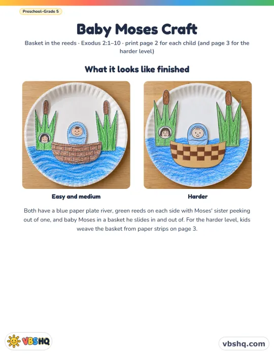 Baby Moses Craft for Kids