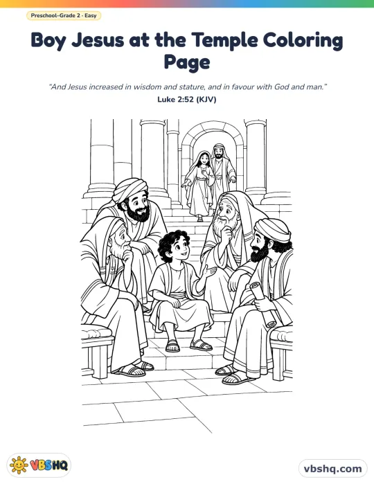 Jesus in the Temple Coloring Page (Free Printable)