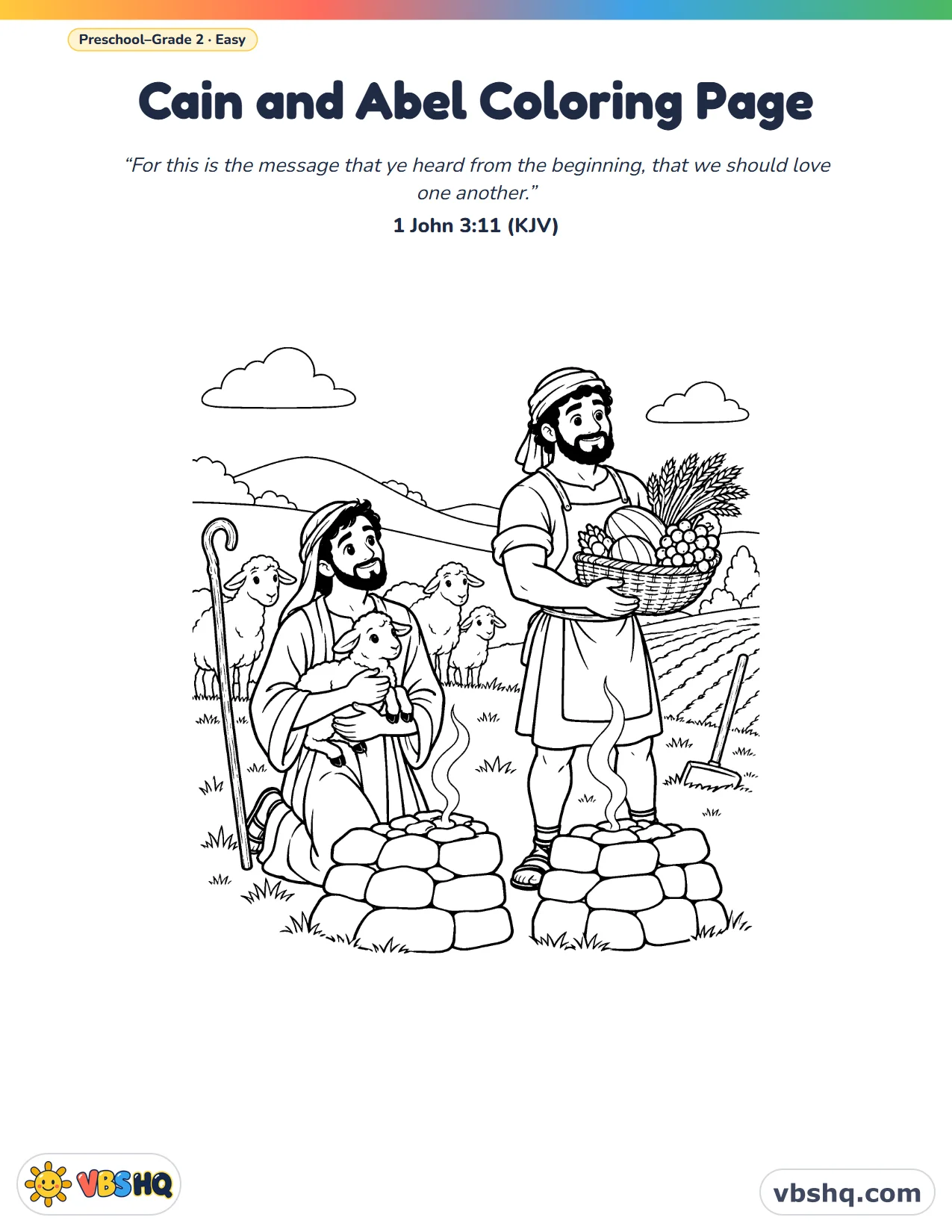 Cain and Abel Coloring Page