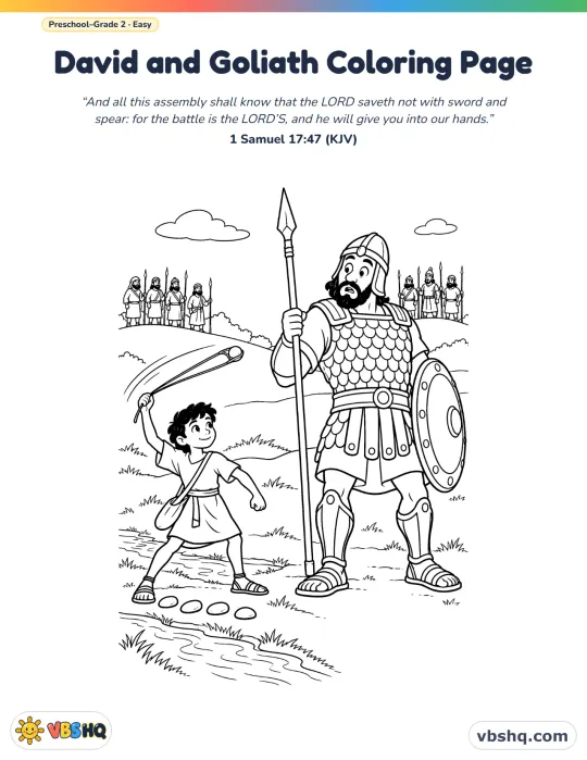 David and Goliath Coloring Page