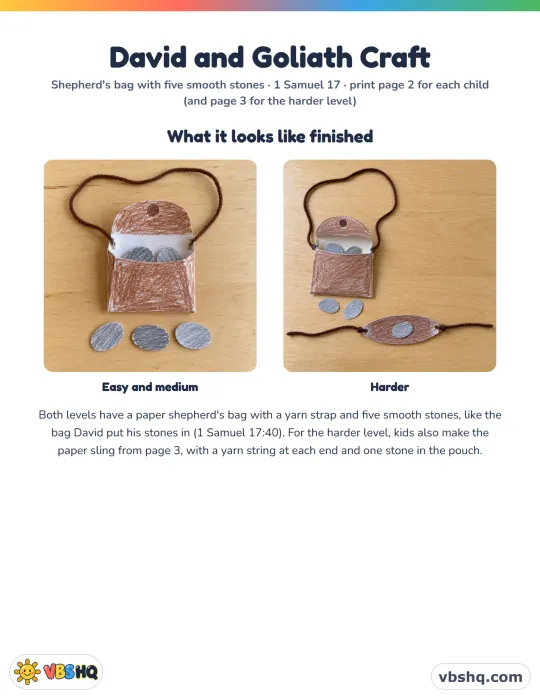 David and Goliath Craft for Kids