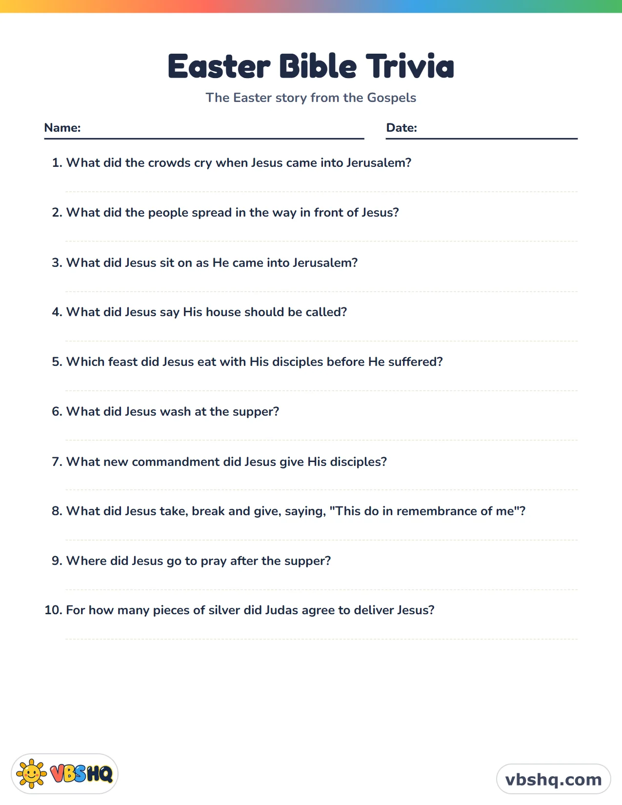 Easter Bible Trivia for Kids (20 Questions with Answers)