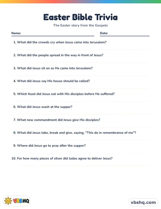 Easter Bible Trivia for Kids (20 Questions with Answers)
