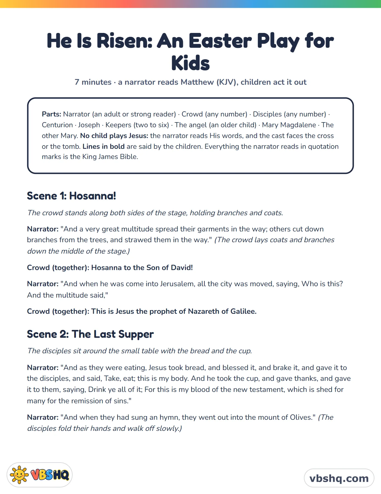 Easter Plays for Kids Church: He Is Risen (Free Script)