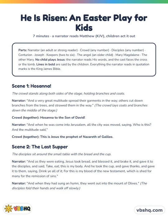 Easter Plays for Kids Church: He Is Risen (Free Script)