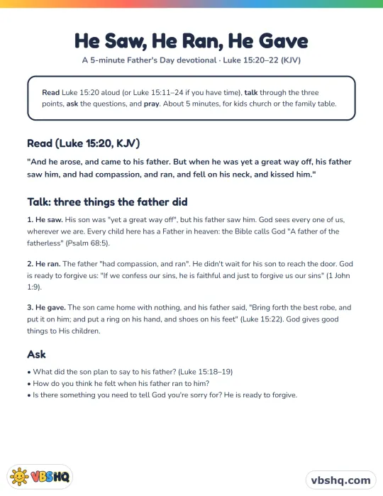 Father's Day Devotional for Church and Family (5 Minutes)