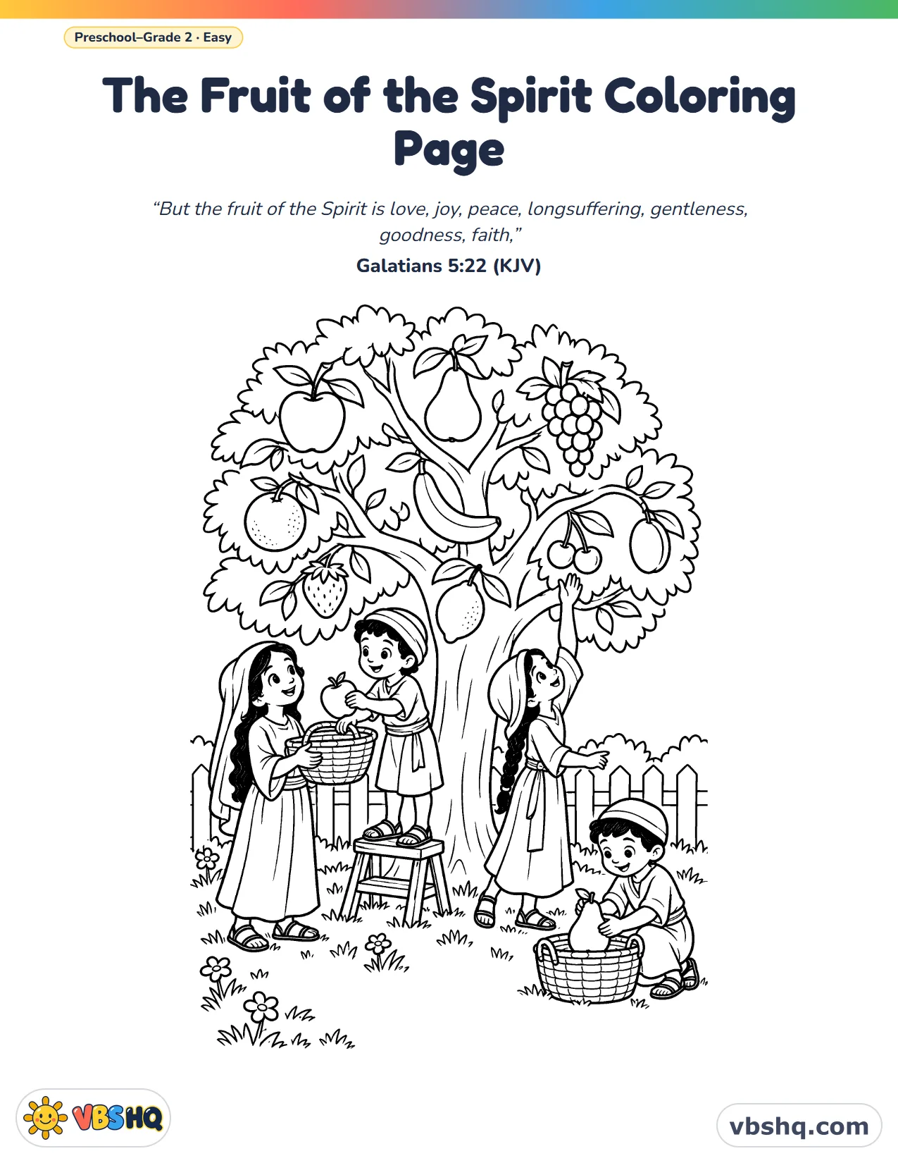 The Fruit of the Spirit Coloring Page