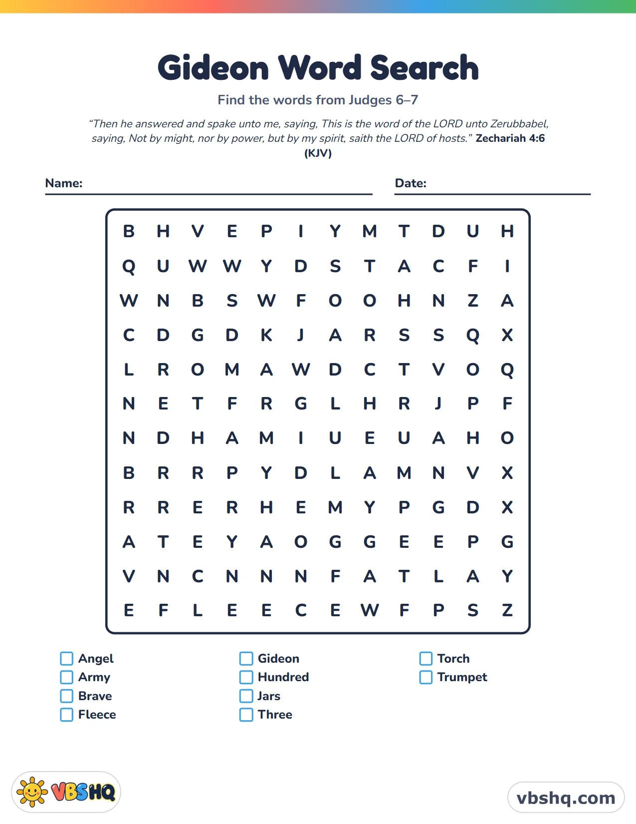 Gideon Word Search