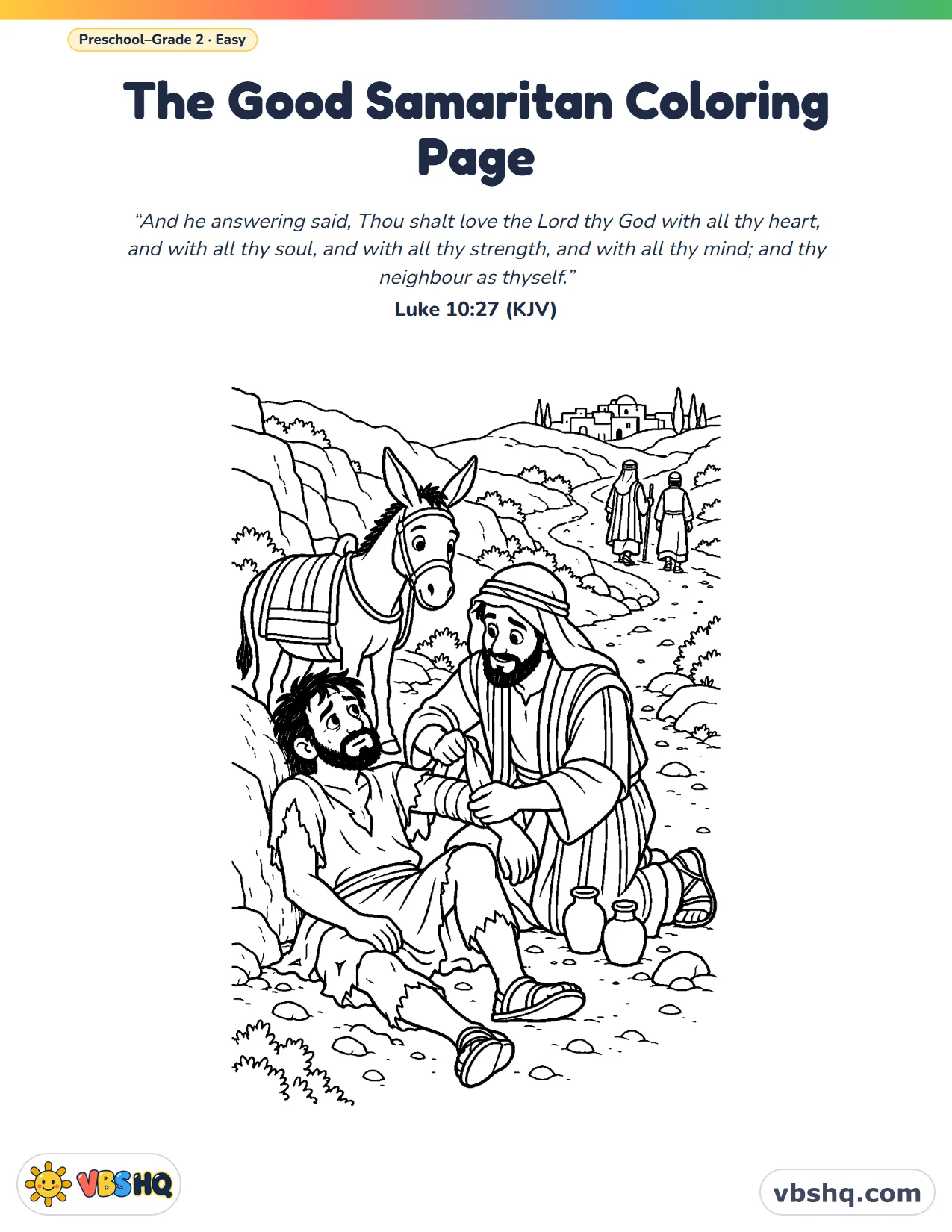 Good Samaritan Coloring Pages (Free Printable)