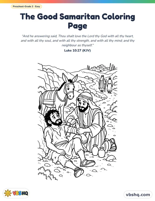 Good Samaritan Coloring Pages (Free Printable)