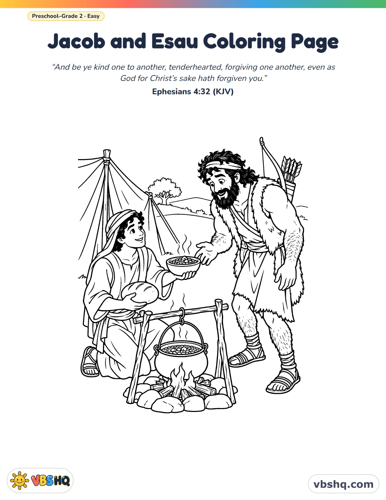 Jacob and Esau Coloring Page