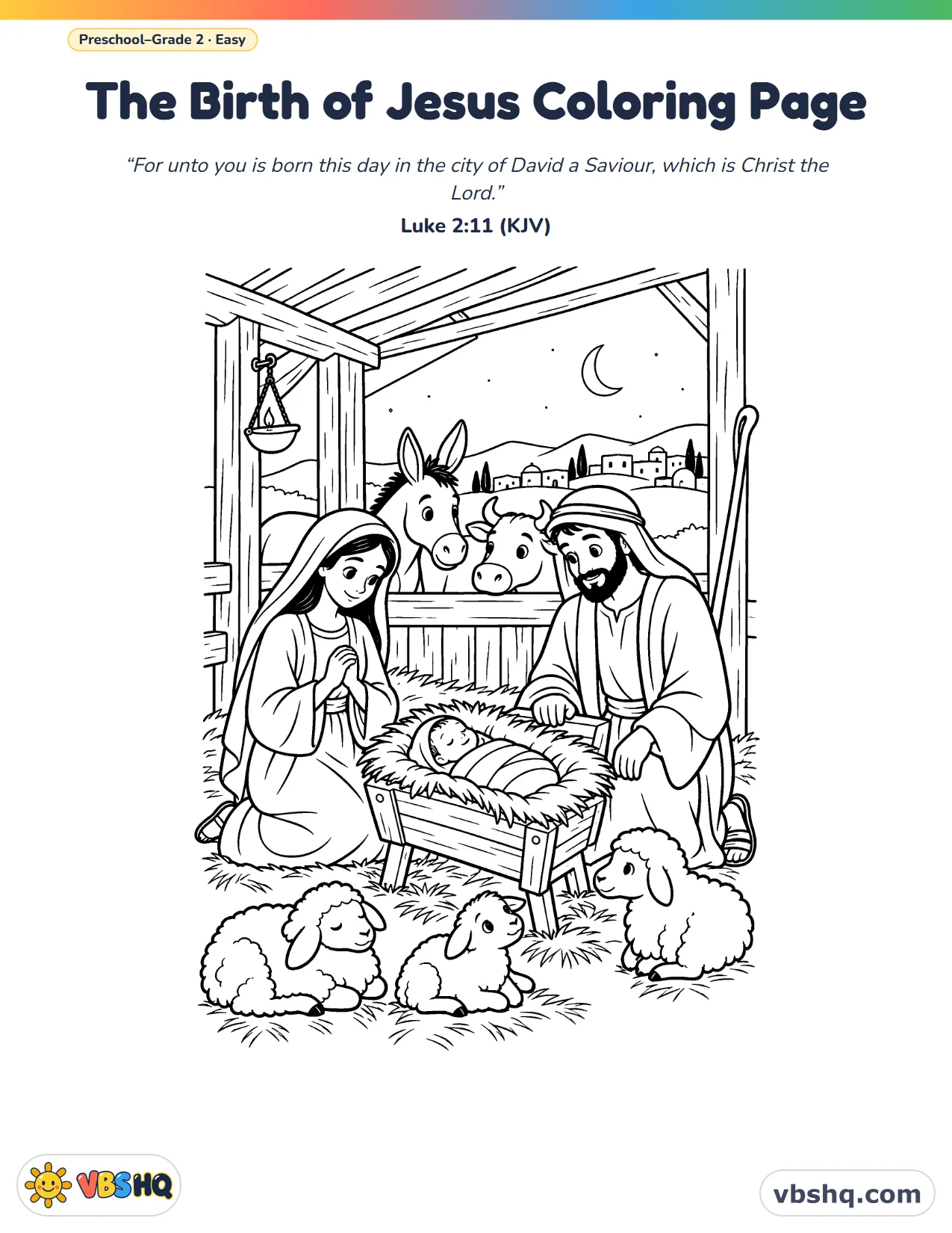 Nativity Coloring Sheet (Free Printable)