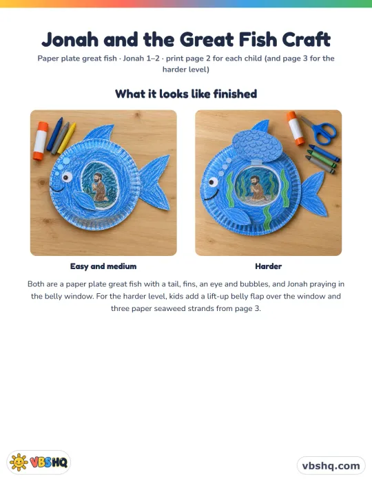 Jonah and the Whale Craft for Kids