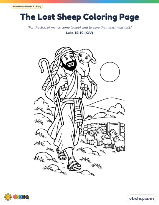 The Lost Sheep Coloring Page