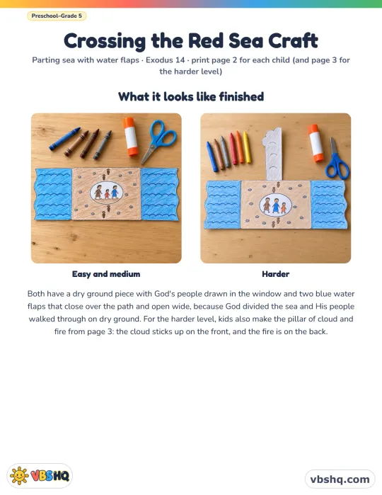 Crossing the Red Sea Craft for Kids