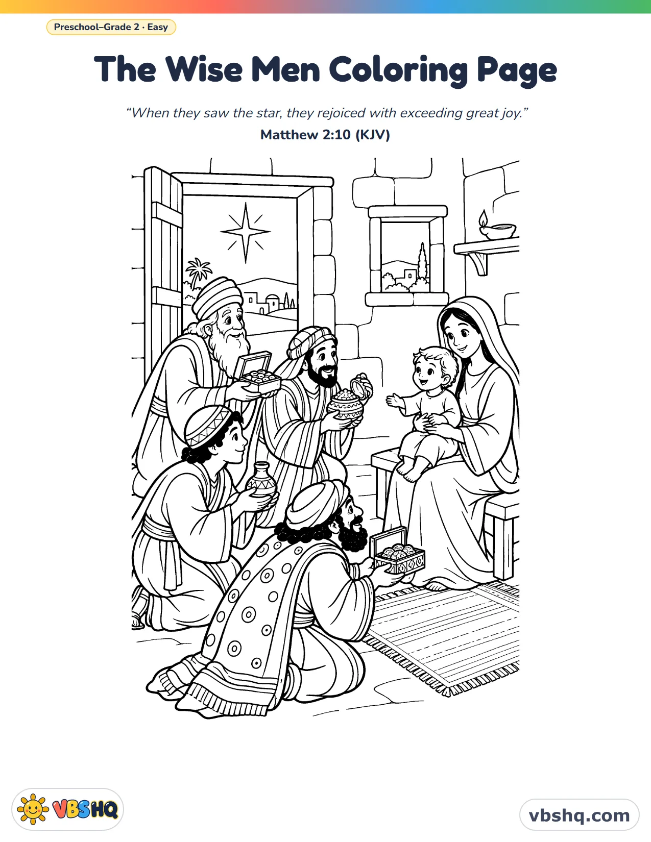 The Wise Men Coloring Page