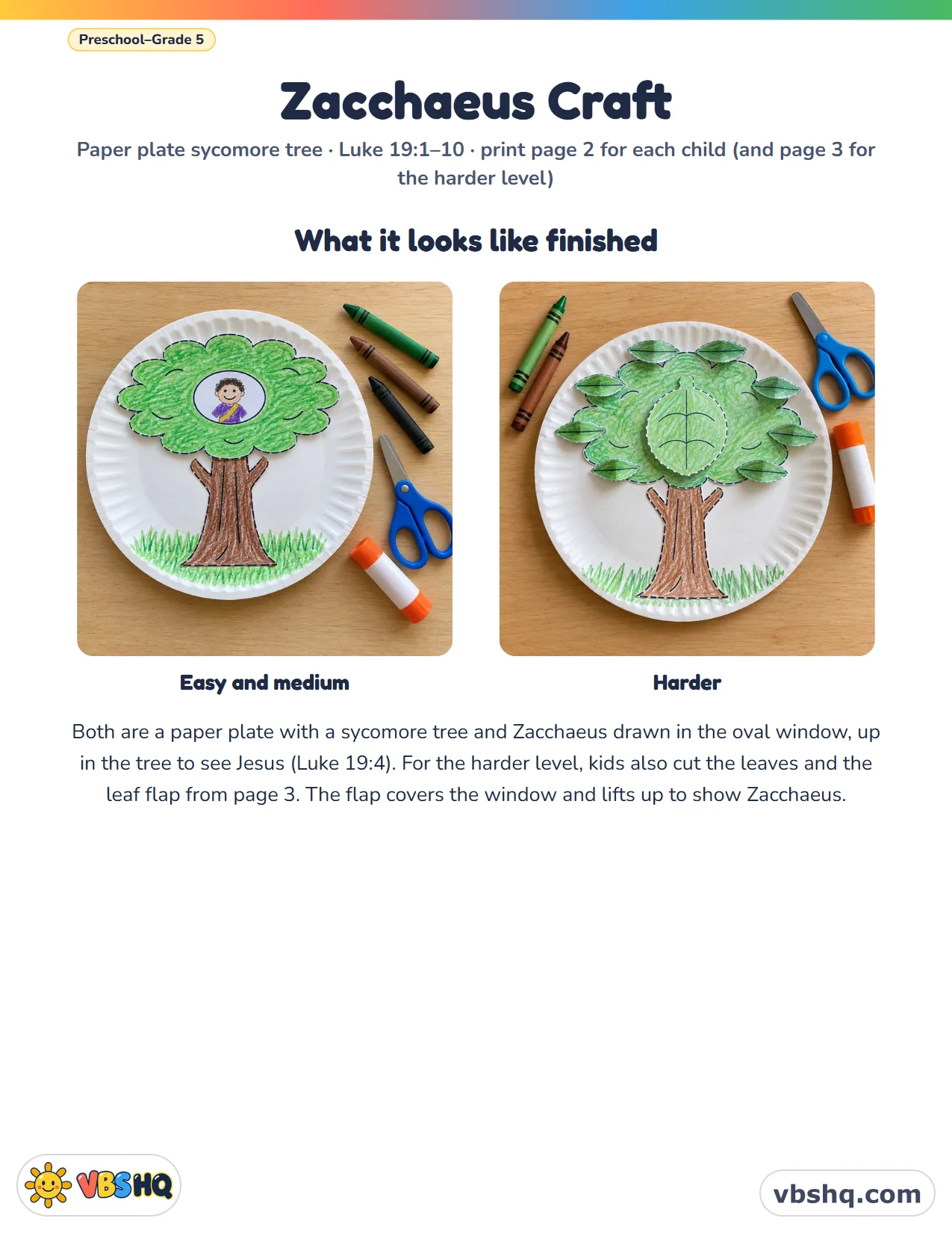Zacchaeus Craft for Kids
